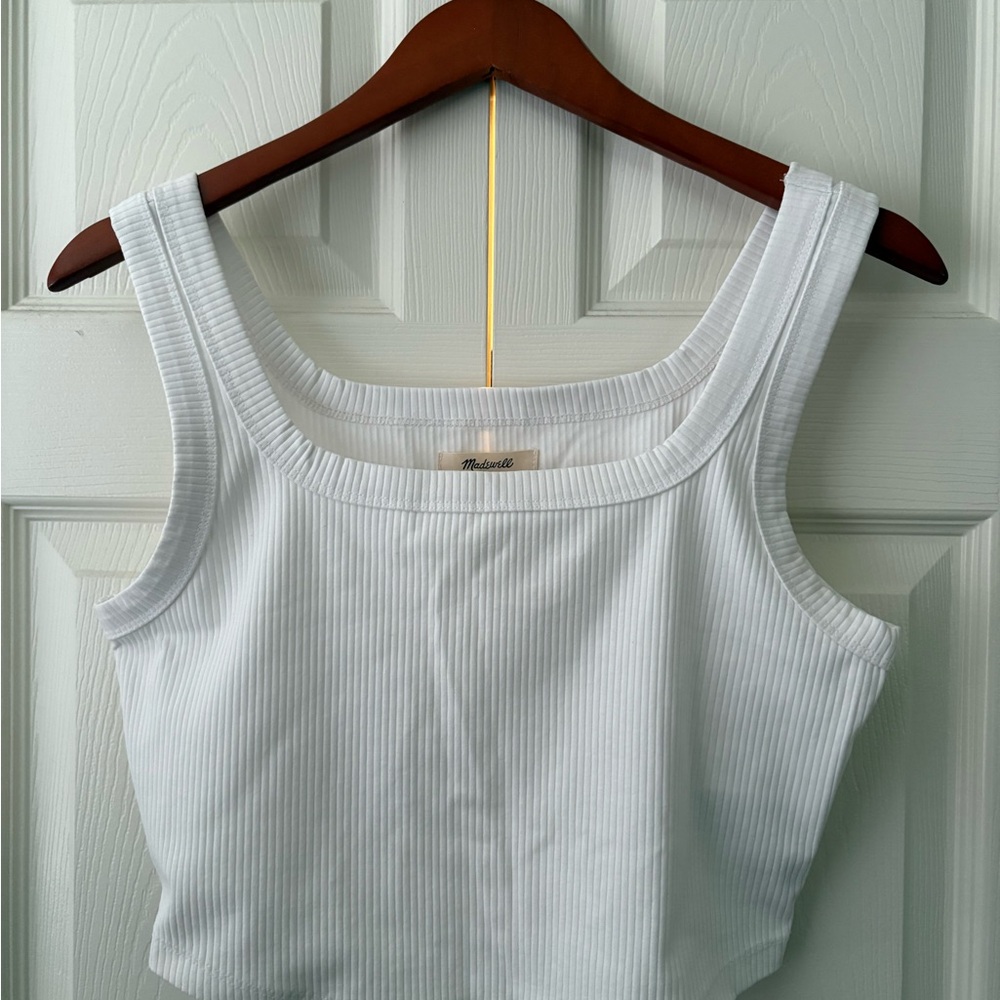 Madewell Women’s White Ribbed Tank Top